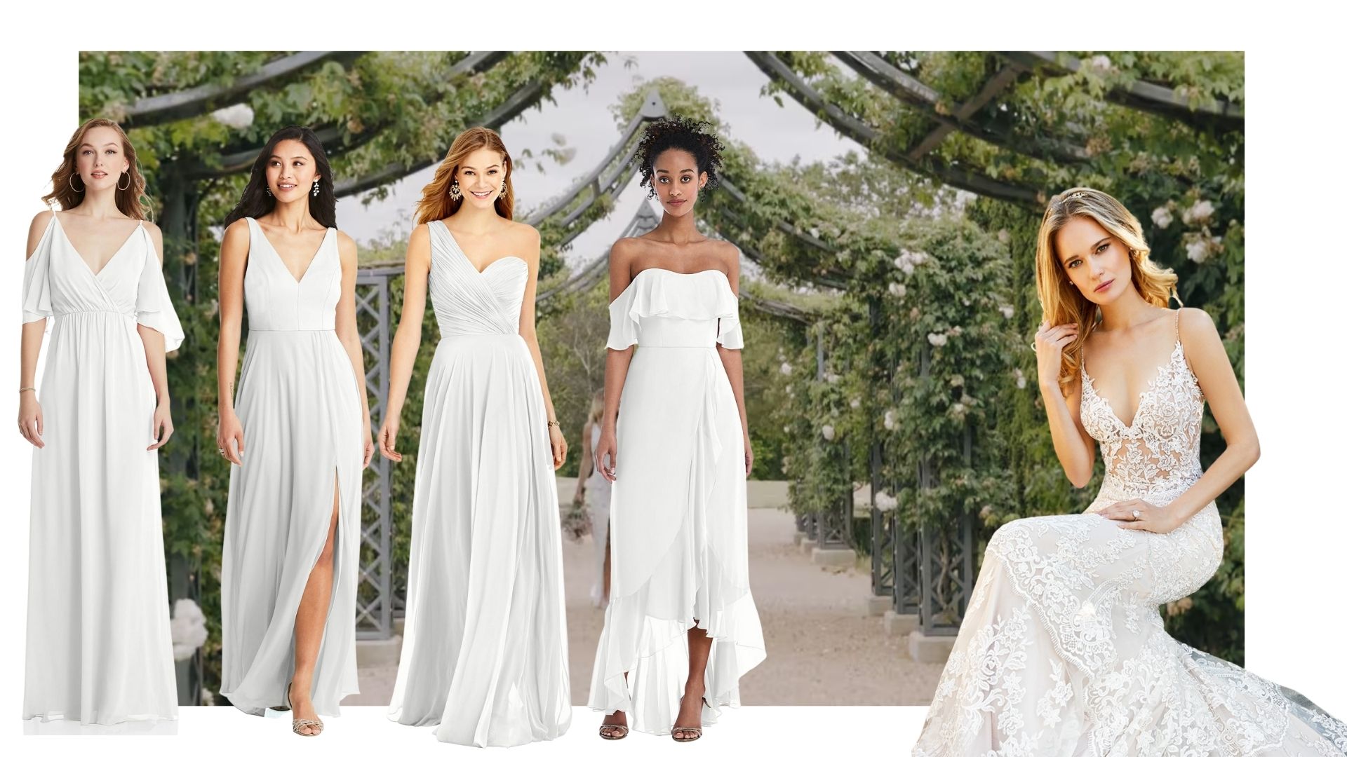 White Bridesmaid Dresses - Garden Wedding Fashionably Yours