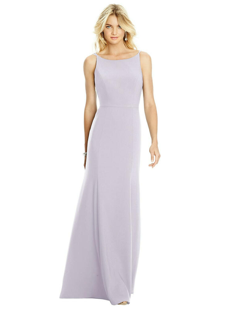 Bateau Neck Open-Back Trumpet Gown by After Six Bridesmaid