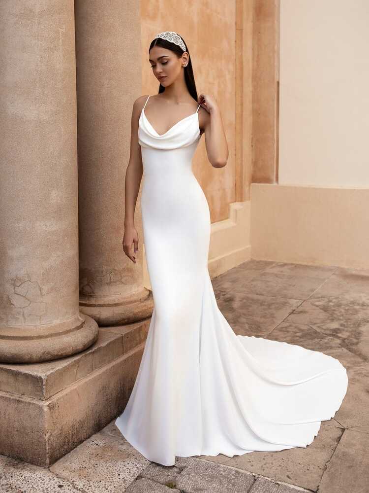 May Queen Sexy Simple Bridal Gown Ivory MQ1887B | Formal Dress Shops