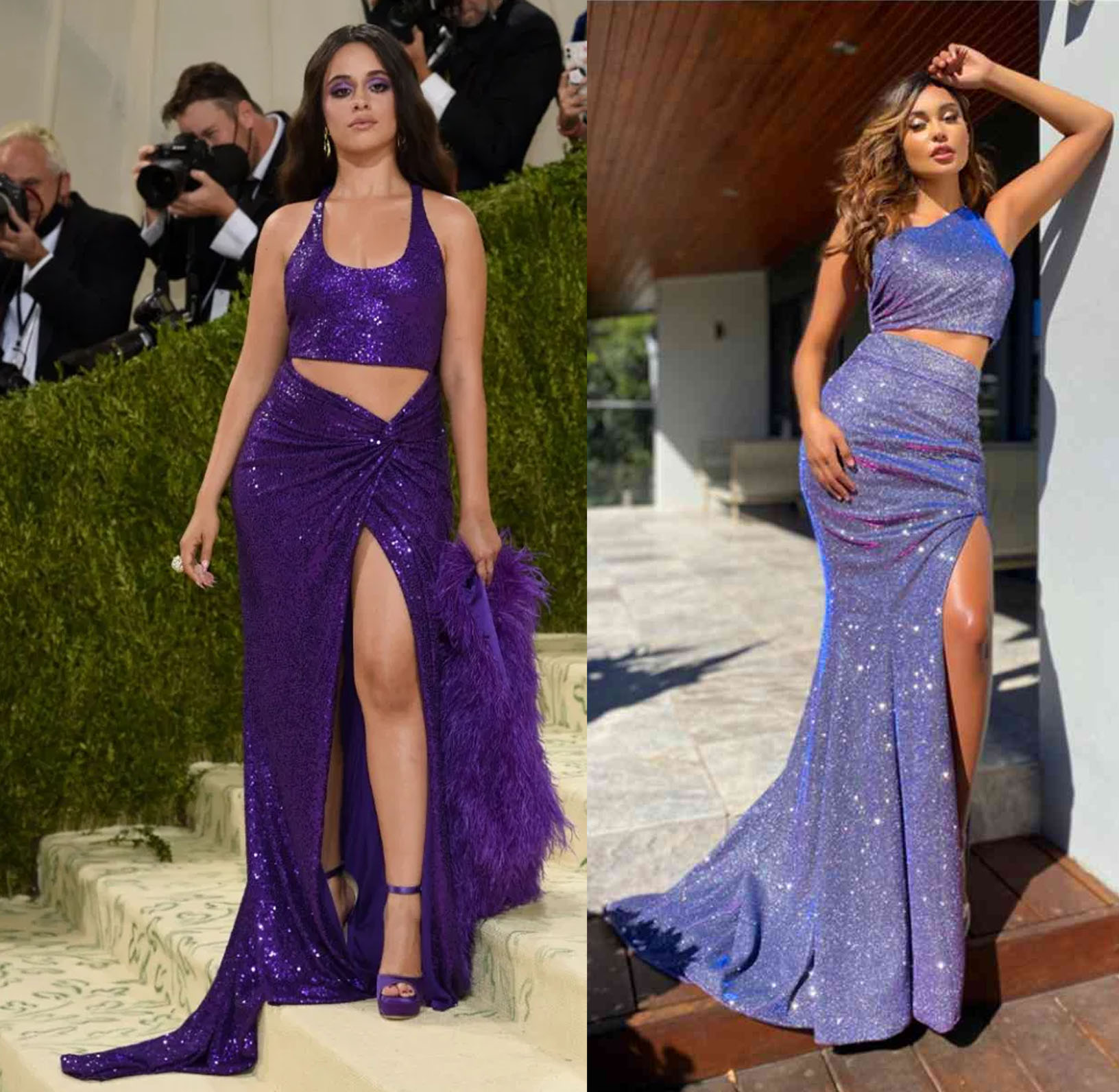 Camila Cabelo in Michael Kors Met Gala 2021 & Nyla JX5058 Sequin Two Piece by Jadore Evening