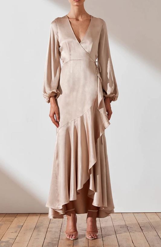 JOAN WRAP MIDI DRESS