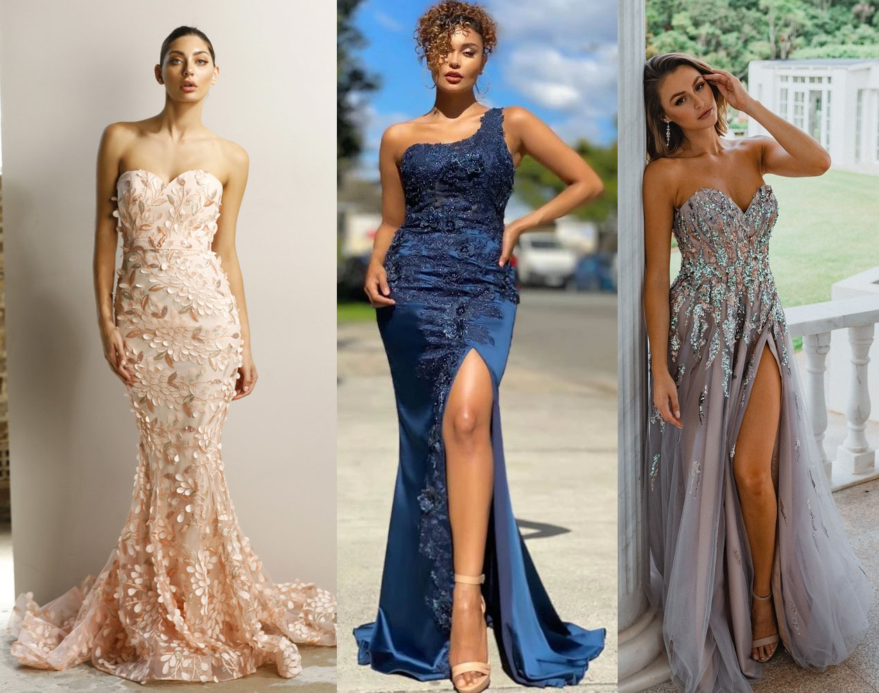 3D Embellished Sequin Applique Formal Dresses Online Australia- Fashionably Yours Bridal & Evening