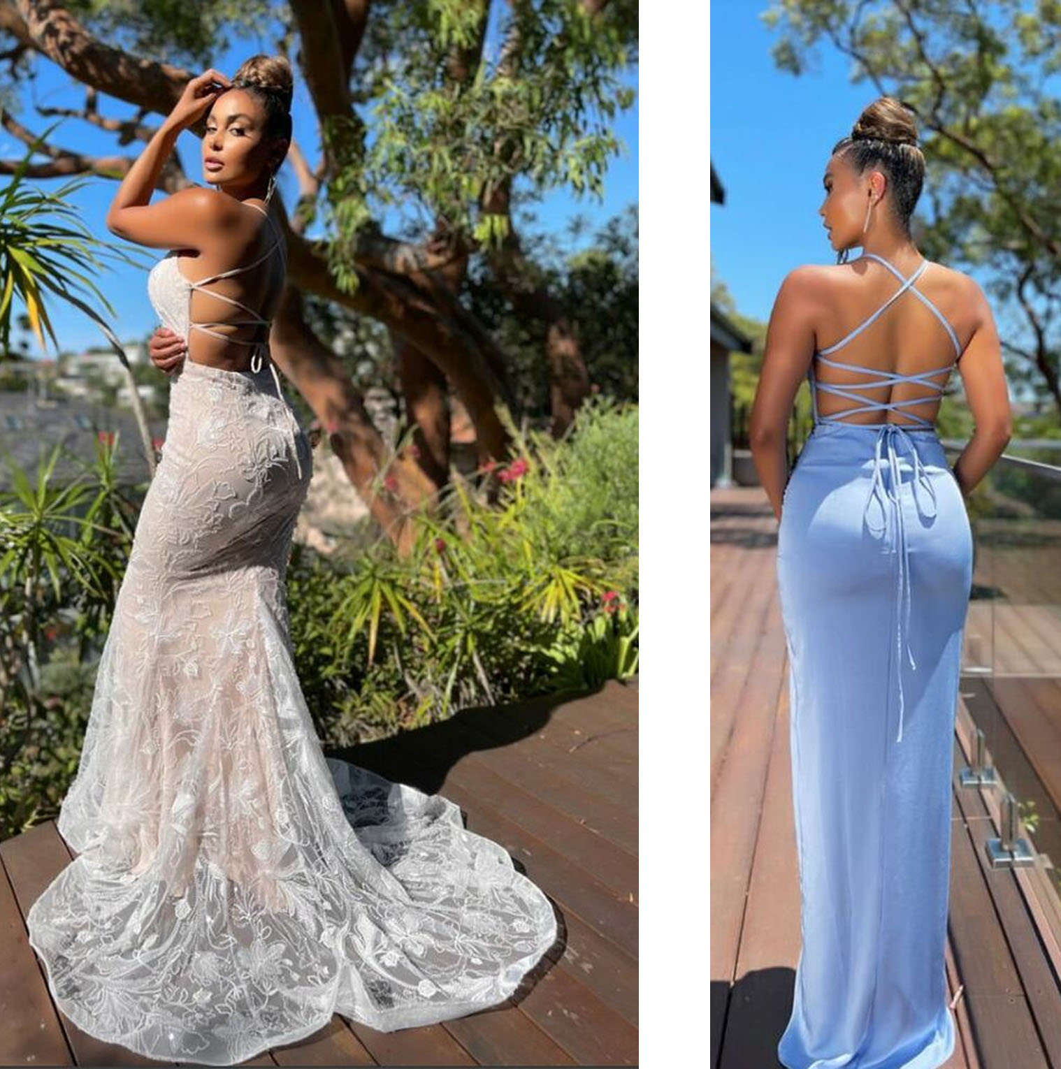 Jadore Evening New Arrivals Sexy Lace-Up Open Back Mermaid Evening Dresses
