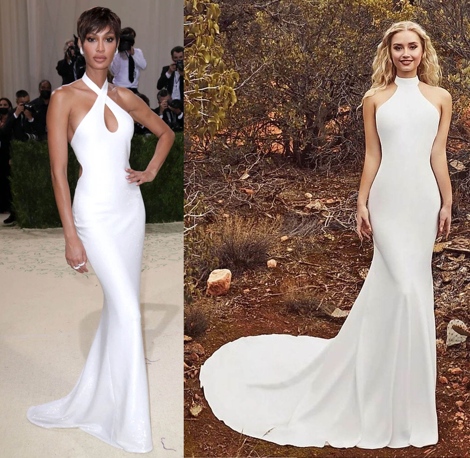 Joan Smalls in Ralph Lauren vs Paisley LP2008 Wedding Dress by Calla Blanche Bridal at Fashionably Yours