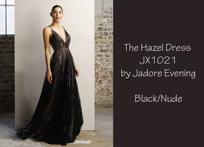 The Hazel JX1021 by Jadore Evening Black and Nude School Formal Dress Bridesmaids Dress