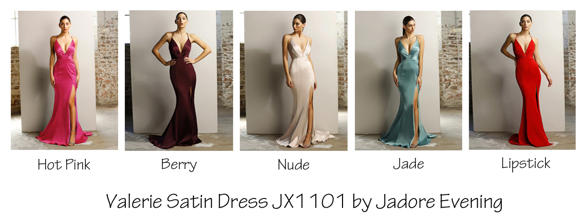 Valerie Satin Dress (JX1101) by Jadore Evening Modern Formal Dress Sydney Melbourne Adelaide Perth Brisbane 