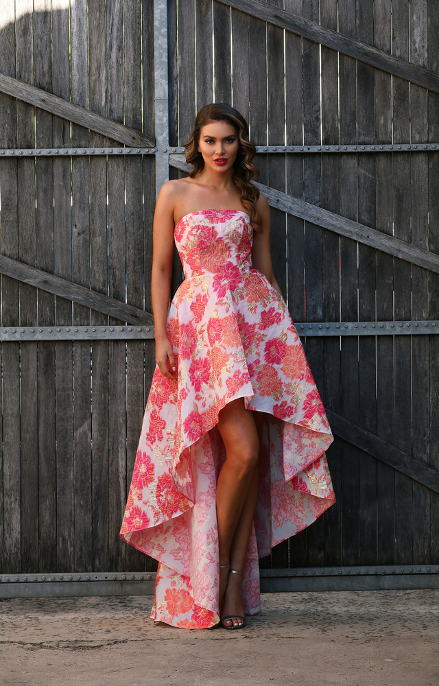 Buy Online Australia Lottie JX3026 Jadore Evening Melbourne Cup High Low Floral Cocktail Dress at Fashionably Yours