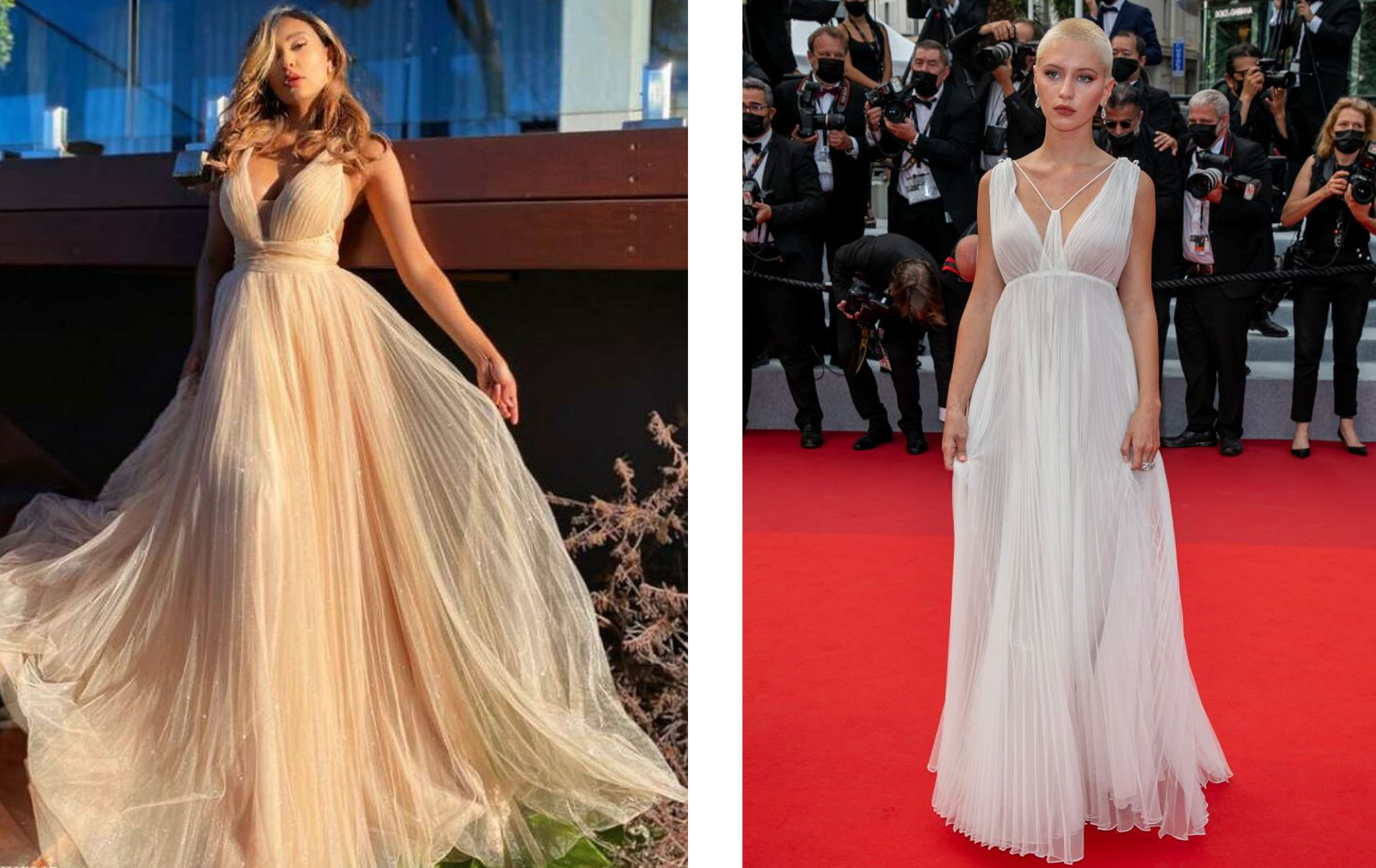 2021 Cannes Red Carpet Online Australia at Fashionably Yours: Jadore's Layla jx5035 vs Iris Law in Dior