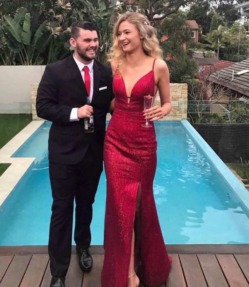 Sparkly Red Sequined Prom Dresses South African Sheer Neck Sleeveless Evening  Gowns Zipper Back Court Train Formal Party Dress - Prom Dresses - AliExpress