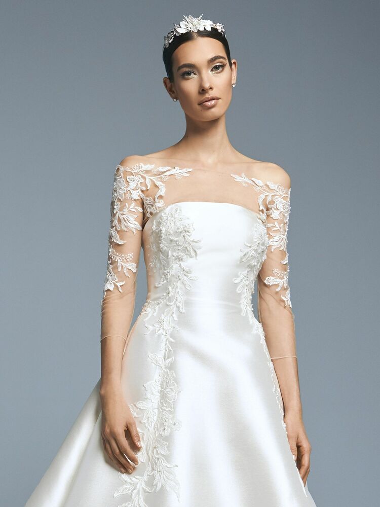 1\ MELODIE JACKET MIKADO & TULLE & LACE & BEADING By Pronovias Bridal