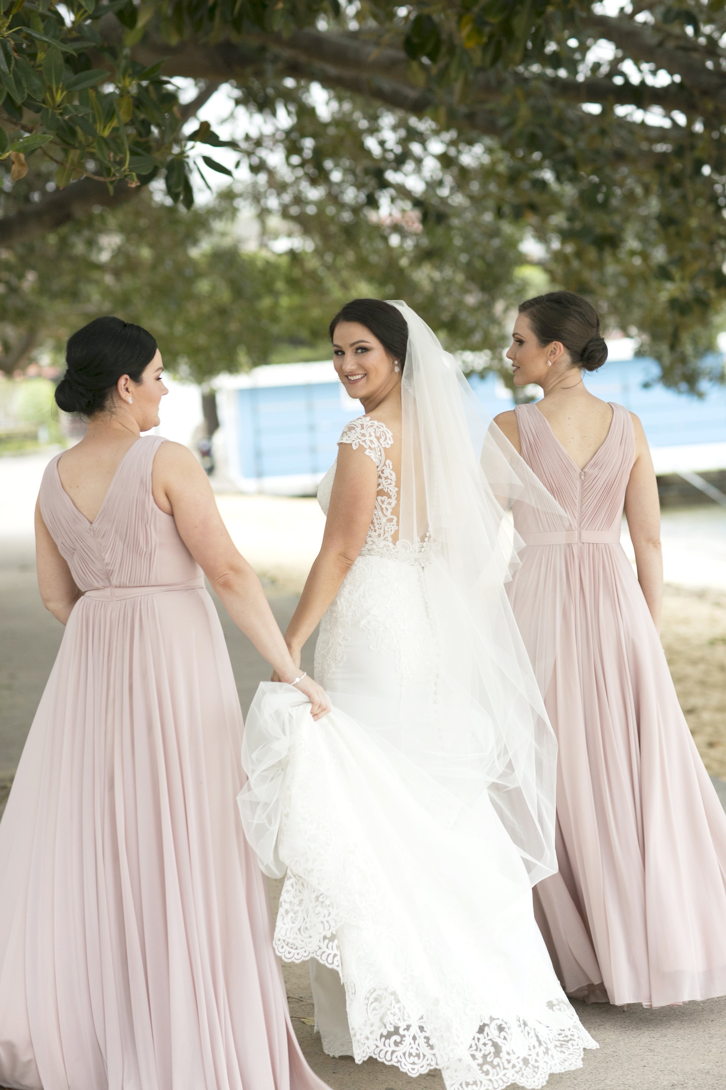 rose pink dresses for bridesmaids