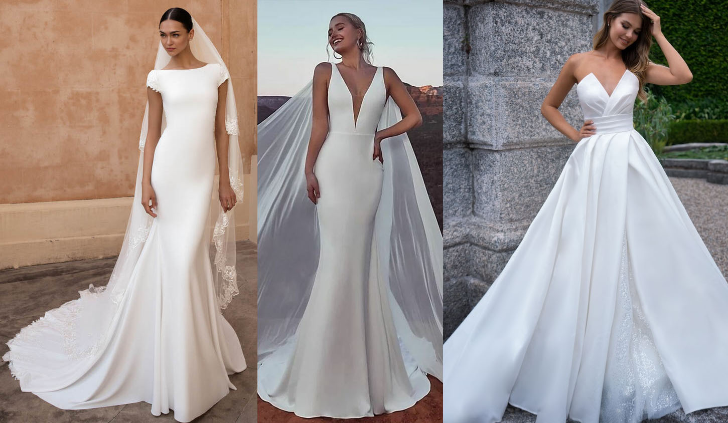 Simple Wedding Dresses by Pronovias Bridal Barcelona, Calla Blanche Bridal and Dovita Bridal at Fashionably Yours Wahroonga