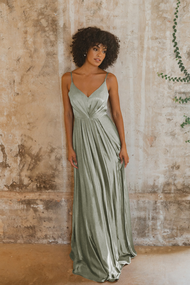 Yulara TO863  v-neckline and spaghetti straps that sit over the shoulders to form a v-back Bridesmaids Dress by Tania Olsen