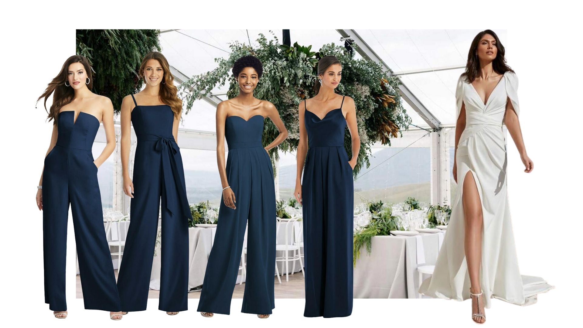 Pantsuits and Jumpsuits for Bridesmaids - Contemporary Minimalist Wedding Fashionably Yours