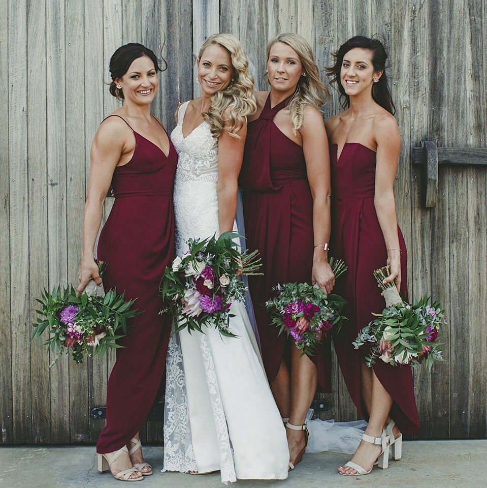 wine bridesmaid dresses